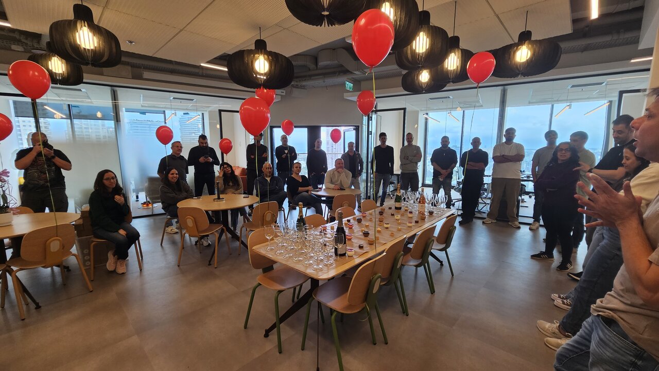 Riset team celebration at the office